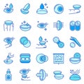 Contact lens icons set, outline style Royalty Free Stock Photo