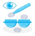 Contact lens illustratation vector. Medical ophthalmologist eyesight Royalty Free Stock Photo