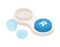 Contact Lens Isometric Composition Royalty Free Stock Photo
