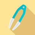 Contact lens tweezers icon, flat style Royalty Free Stock Photo