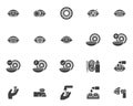 Contact lens vector icons set