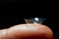 Contact lense on finger Royalty Free Stock Photo