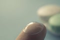 Contact lense on the finger Royalty Free Stock Photo