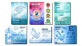 Contact Lenses Advertising Banners Set Vector