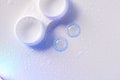 Contact lenses. Case close-up. Lenses lie oyadom Royalty Free Stock Photo