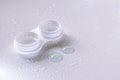 Contact lenses. Case close-up. Lenses lie oyadom Royalty Free Stock Photo