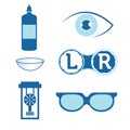 Contact lenses elements and glasses