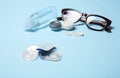 Contact lenses, glasses and accessories Royalty Free Stock Photo