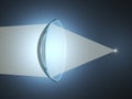 Contact lenses lens light. physics science concept 3D