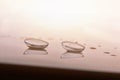 Contact lenses macro on glass with colored background backlit front