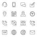 Contact line icons set Royalty Free Stock Photo
