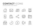 Contact Line Icons Set Royalty Free Stock Photo