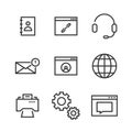 9 Contact Line Icons