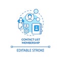 Contact list membership blue concept icon