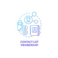 Contact list membership blue gradient concept icon