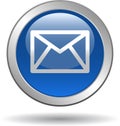 Contact mail icon web buttons blue Royalty Free Stock Photo