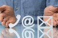 Close-up Of A Phone, Email And Post Icons. Contact Us Royalty Free Stock Photo