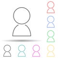 Contact multi color set icon. Simple thin line, outline vector of web icons for ui and ux, website or mobile application Royalty Free Stock Photo