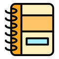 Contact notebook icon color outline vector