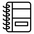 Contact notebook icon, outline style