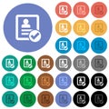Contact ok round flat multi colored icons Royalty Free Stock Photo