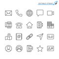 Contact outline icon set