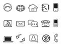 Contact outline icons set Royalty Free Stock Photo