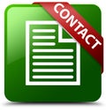Contact page icon green square button Royalty Free Stock Photo