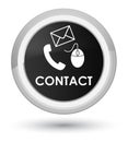 Contact (phone email and mouse icon) black prime round button