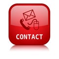CONTACT red square vector web button with reflection Royalty Free Stock Photo