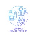 Contact service call center blue gradient concept icon