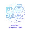 Contact stakeholders blue gradient concept icon Royalty Free Stock Photo