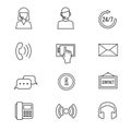 Contact, support vector line icons Royalty Free Stock Photo