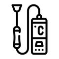 Contact thermometer line icon vector illustration black