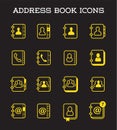 Contact Us Address Book Icons in Vector Isolated for Using in All Purposes Web