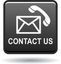 Contact us button mail call icons black Royalty Free Stock Photo