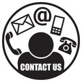 Contact us call mail icons black Royalty Free Stock Photo