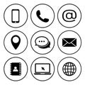 Contact us. Collection of communication icon set Royalty Free Stock Photo