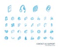 Contact us and Communication isometric line icons. 3d vector