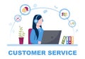 Contact Us Customer Service For Personal Assistant Service, Person Advisor and Social Media Network. Vector Illustration Royalty Free Stock Photo