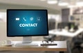 CONTACT US (Customer Support Hotline people CONNECT ) Call Customer Support Royalty Free Stock Photo