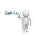 Contact us drawn by a man Royalty Free Stock Photo