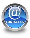 Contact us (email address icon) glossy blue round button Royalty Free Stock Photo