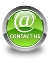 Contact us (email address icon) glossy green round button Royalty Free Stock Photo