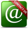 Contact us email address icon green square button Royalty Free Stock Photo