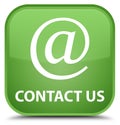 Contact us (email address icon) special soft green square button Royalty Free Stock Photo