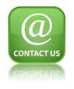 Contact us (email address icon) special soft green square button Royalty Free Stock Photo