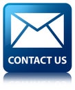 Contact us (email icon) blue square button Royalty Free Stock Photo