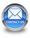 Contact us (email icon) glossy blue round button Royalty Free Stock Photo