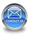 Contact us (email icon) glossy blue round button Royalty Free Stock Photo